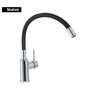 Monomando para fregadero cuello flexible negro, cromo, TUBIG